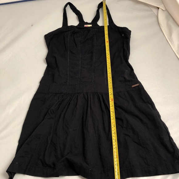 Roxy black drop waist cotton dress with pockets M - Picture 6 of 8